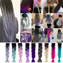 [피플앤제이]레게머리 점보 블레이즈 힙합 다양한 컬러 셀프 땋은머리 흑인머리, NO.213 블랙/M바이올렛