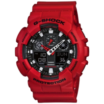 [지샥 G-SHOCK] 남여공용 GA-100B-4ADRRR 빅페이스 범블비시리즈 패션 캐주얼시계 레드