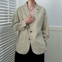 면일루즈핏캐주얼정장코트남성트렌치자켓-XY1-Q90