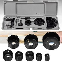 드릴홀카타세트 홀커터 홀소 임팩 나무 구멍뚫기 38mm, 16p세트, 1개