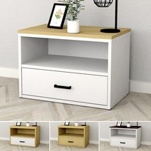 오픈2단거실장 600 티비다이 TV거실장 TV다이, 흰색손잡이, 심플오크