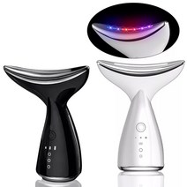 [쓰리몰] 갈바닉 LED 초음파 마사지기 고주파 진동 목 리프팅 얼굴 마사지기 홈케어, 화이트