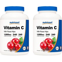 뉴트리코스트 비타민 C 로즈힙 1025mg 캡슐 240캡슐 1서빙 1 000mg 240회분 Vitamin C Capsules [with Rose Hips] [240 CAPS], 비타민 C 로즈힙 1025mg 캡슐 2병