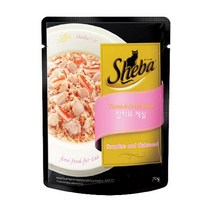 쉬바 고양이 주식 파우치 참치와 게살, 70g, 12팩