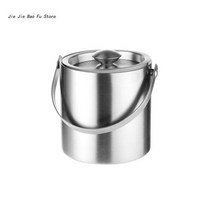 쿨음료 냉각기 E8BD 단열 얼음 양동이 뚜껑 이중 벽 파티 음료 욕조 스테인레스 스틸 가정 주방 야외, 04 E8BD5CC1100065-S-2L