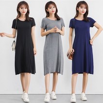 더파라조 3컬러 라운드넥면원피스 무지스타일원피스