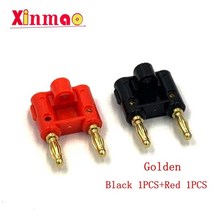 바인딩 포스트 잭 스피커 어댑터도금 더블 듀얼 4mm 바나나 플러그 2 개, [03] 1Red and 1black G