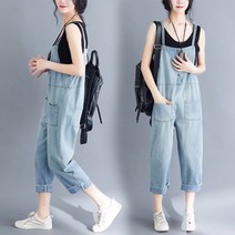 SAMARA 여성멜빵청바지 데님멜빵바지 와이드멜빵청바지 배고멜빵바지