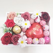 영하우스 화이트데이선물 화이트데이사탕 화이트데이꽃 화이트데이선물세트 발렌타인 화이트데이 하트풍선 사탕 플라워박스, 1개, 하트사탕상자+레드(쇼핑백)