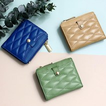 얇고 작은 여성 가죽 누빔 퀼팅 지갑 50대아빠지갑