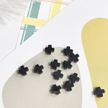 [4개]관통형 6mm 블랙 십자 헤마타이트 3-205 십자가팬던트 비즈 팔찌 목걸이 재료