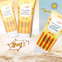 2+1 데일리 온가족 선크림 알로에배라 자외선차단제 천연식물성 로션, 3개, 70ml, 1. 2+1 데일리 선크림 70ml