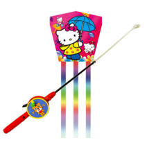 새로운 어린이 핸드 헬드 낚싯대 연 바람 쉽게 날 수있는 Ott piglet 50 개 이상의 패턴 공원 연, KT 1 신형 반전 만화 낚싯대 (50 m 실 개폐식)