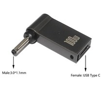 100W USB C 컨버터 노트북 커넥터 유형 C 어댑터 (Dell 용) Hp Asus Hp Lenovo Acer 범용 노트북 Dc 고속 충전 플러그, [13] 3.0-1.1mm