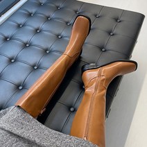 홍대언니 여성 언발 지퍼 레더 롱부츠CB10A267(3.5cm)