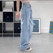 워싱 데님 루즈 핏 롱 팬츠 (데님바지 데님팬츠 중청와이드팬츠 일자핏데님 루즈핏데님진 무지 로우웨이스트 로우라이즈 중청바지 와이드일자청바지 데일리 워싱중청바지 워싱데님 여자 여성)