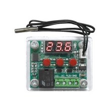 산업용 열풍기 공업용 블루/레드 라이트 DC 5V12V 가열 냉각 온도 조절기 스위치 컨트롤러, 05 DC 24V Red