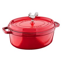 Staub 스타우브 무쇠 꼬꼬테 코크 아우 빈 냄비 체리 5.44L Coq au Vin, 체리 레드