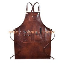 가죽 앞치마 바리스타 목공 큰 주머니 작업복 방수, 한개옵션0