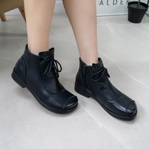 여성 볼넓고 발편한 실용성 있는 소가죽 겨울 털부츠 굽3cm 일상패션 출근룩