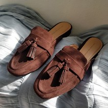 (오전11시 당일발송) 비앙슈 수제화 깔창 스웨이드 태슬 베이직 로퍼 블로퍼