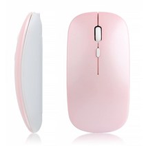 iSTYLE 무선 Bluetooth 마우스 초박형 조용한 무선 마우스 3 모드 1600 DPI 전환 랩톱 Mac PC Macbook iPad Android iOS Windows에 대응 USB 수신기 없음(단3 필요 핑크)