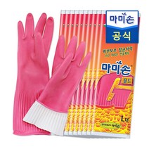 마미손 고무장갑 골드(대) 핑크 HMR-20449 주방장갑 다용도장갑 기모장갑 주방용품, 10개, 대(L)