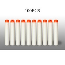서바이벌 페인트볼 72CM 리필 다트 총알 구멍 있음 소프트 너프용 장난감, White100PCS