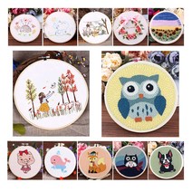 프랑스자수 펀치니들 뜨개질자수 세트, 21 돌고래 20cm, A형 프랑스자수