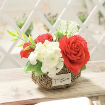 쁘띠 비누꽃 카네이션 바구니 레드 어버이날 선물 스승의날 꽃다발 꽃 비누꽃바구니 생신, ★선택* 쁘띠 비누꽃 카네이션 바구니 레드 어버이날 선, 이제품주문★