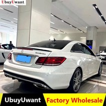 리얼 카본 섬유 미도장 트렁크 스포일러 W207 C207 용 메르세데스 벤츠 E 클래스 쿠페 2008 2016 년식 E200 E250 E300 E320 E350, Glossy Black