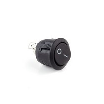 토글스위치 전등 전자식 전원KCD1 2 핀 3 핀 20mm on-Off on-Off-On SPST 원형 로커 스위치 10A/250V 푸시, 03 Black-2D2Pin_01 5 Pcs