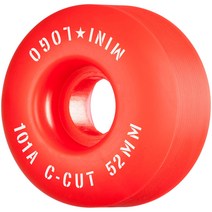 MINI LOGO [미니 로고] WHEELS 휠 C-CUT 52mm 101A 4개 1세트 스케보 휠 스케이트 보드 sk8 skateboard ([M-2]RED 52mm)