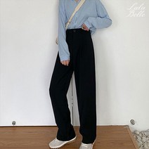 라라벨 여성 베이직 뒷밴딩 와이드 핀턱 데일리 바지 슬랙스