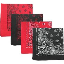 아미유니버스 ARMYU 반다나 헤드 스카프 부드러운 면 페이스 넥 커버 헤드랩 55.88cm x 4팩 Trainmen [미국 직배송]