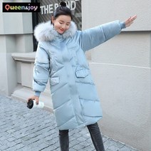 퀸앤조이 벨벧 사선 라인 퍼후드 롱 패딩***판매자 SSK무역***