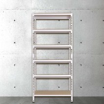 스피드랙 무볼트 조립식 앵글 철제 선반 6단 1500 x 600 x 2100, 화이트, 12mm 강화 MDF 보드