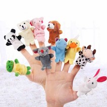 마리오네트인형 꼭두각시 인형 마리오네트 인형극 10 개대 손가락 미니 동물 교육 손 만화 동물 봉제 손가락 장난감 어린이 선물, 10개