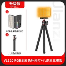 울란지 Ulanzi VL49 미니 조명 RGB 소형 LED 무선 카메라 보광 램프, VL120RGB 주꾸미삼각대