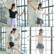 벨라걸스 성인 주니어 발레복 댄스복 발레 무용 상의 베이직 티셔츠 드