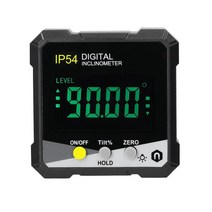 ip54 490 ° 디지털 경사계 lcd 백라이트 디지털 각도기 기울기 측정기 디지털 각도 눈금자 단면 자기 각도기 139, 노란색