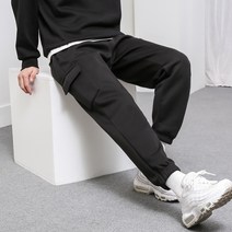 [오버나인] 남자 발열 기모 카고 포켓 조거 밴딩팬츠