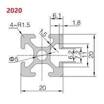 프로파일 브라캣 알루미늄 부품 4 개 2020 압출 유럽 표준 알루마이트 선형 레일 L 100 300 500 600 800mm 은색 가이드, [07] 400mm