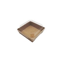 [직] 정사각 샌드위치 트레이 DRP-18 크라프트 박스/500세트 (뚜껑포함 세트발송)