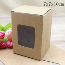 크라프트박스새로운 5Pcs 직사각형 창 상자 6X6/7x 7/8x 8/9x9x 높은 종이 패키지 화이트/크래프트 선물 사, 04 7x7x10cm Kraft