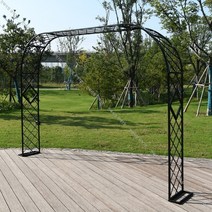 장미터널 아치 포도나무지지대 넝쿨 나팔꽃 전원주택대문 아치문 장미펜스, 15-블랙[넓이300cm높이230cm]