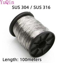 스텐 와이어 로프 줄 0.1 0.8mm 직경 304 316 스테인레스 스틸 스트랜드 중간 경질 미세 소프트 단일 100m 길이, [02] Soft Wire SUS 304, [06] 0.6mmX100meters