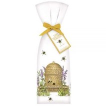 Mary Lake Thompson T1225 2 라벤더 벌집 리본 묶인 밀가루 자루 타월 76.2cm 정사각형 스크린 디자인 11.4cm x 19.4cm 하단 중앙