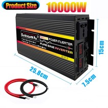 8000 10000W LCD 디스플레이 태양광 인버터 12V 24V 48V 에서 110V 220V 순수 사인파 전압 변압기 자동차 충전 변환기, [02] 12000w, [02] 60V, [01] 220V(210-230V)50HZ