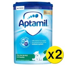 [영국발송] 2팩 Aptamil 압타밀 2 Follow On Baby Milk Formula Powder 6-12 Mths 2 플로우 원 베이비 밀크 포뮬라 파우더 6-12 Mth